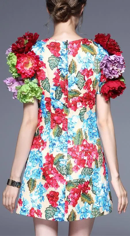 3D Floral Applique Dress