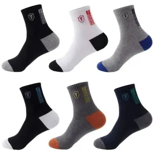 5 Pairs Mens Breathable Cotton Sports Socks Bamboo Fiber Sweat Absorption Deodorant Autumn Winter Business Sox