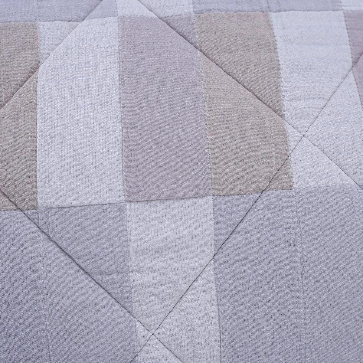 9PC Quilt/Quilted Bed Cover Set Rurban Grandoise Triple Color Neutral