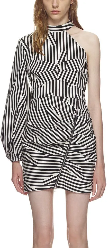 Abstract Stripe Corset Dress