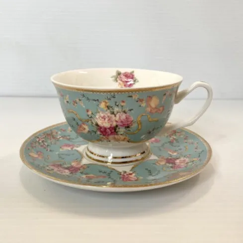 Ace Blue Floral Tea Cup Set