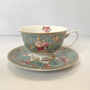 Ace Blue Floral Tea Cup Set