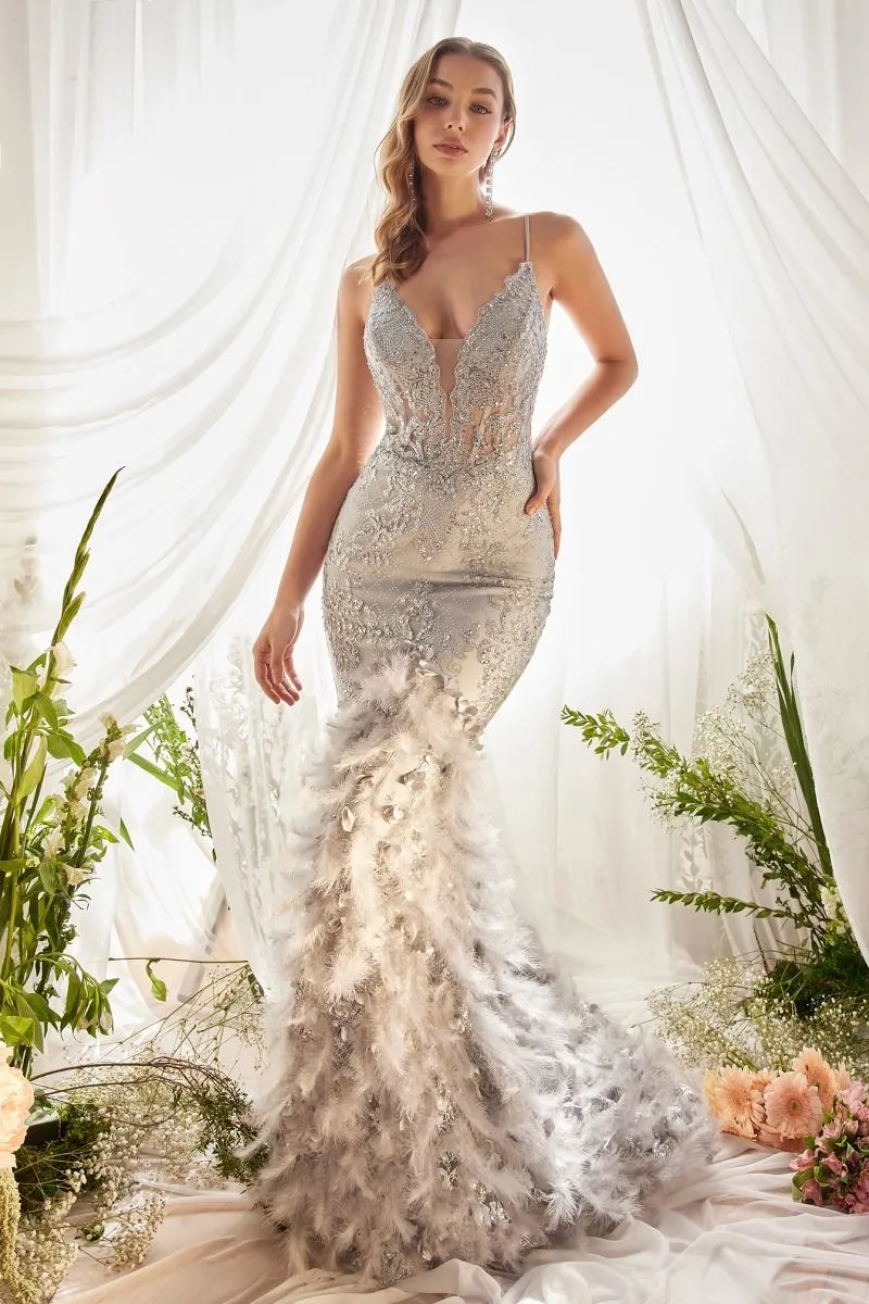 Adorn | Feather Mermaid Gown | Andrea & Leo Couture A1116