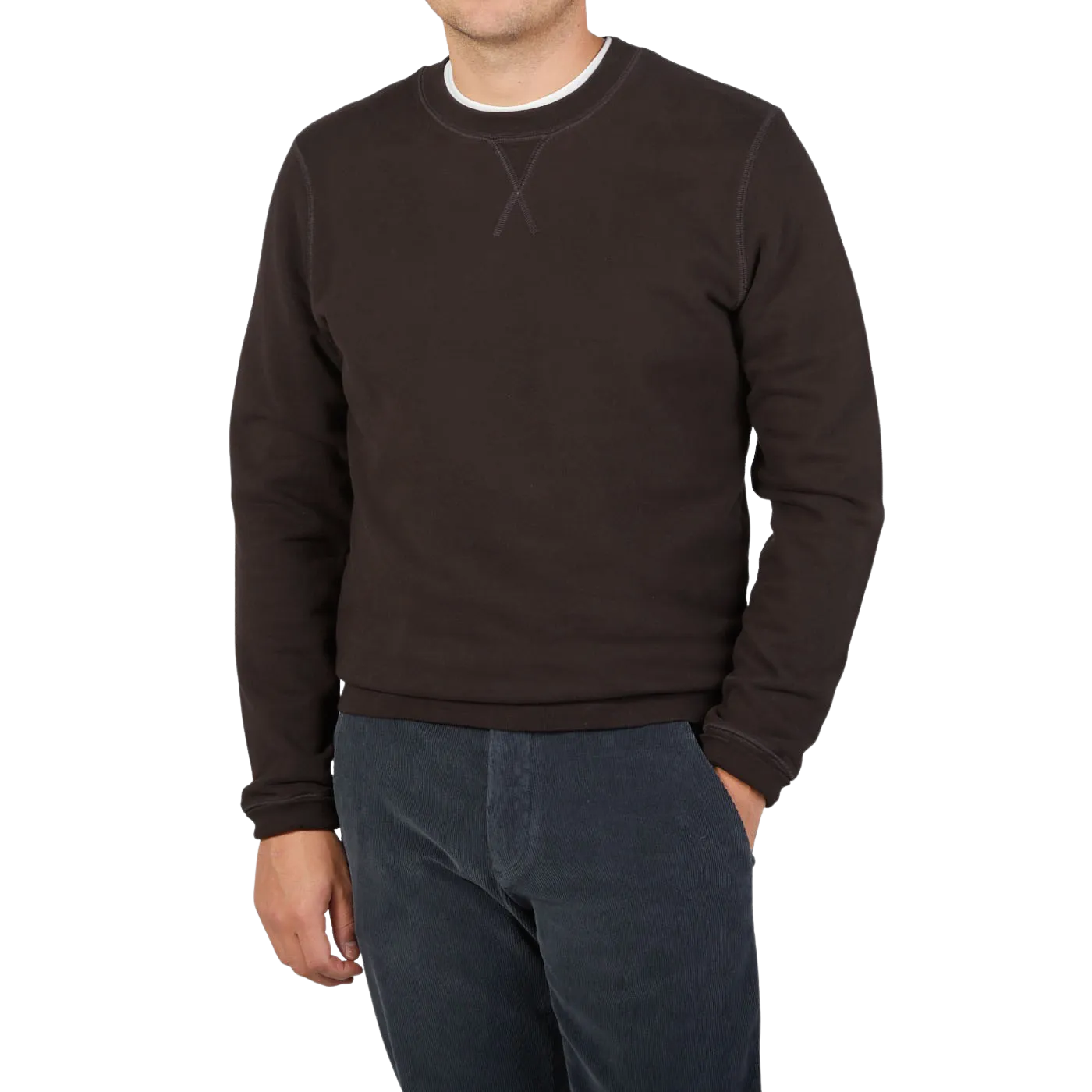 Coffee Brown Cotton Loopback Sweatshirt
