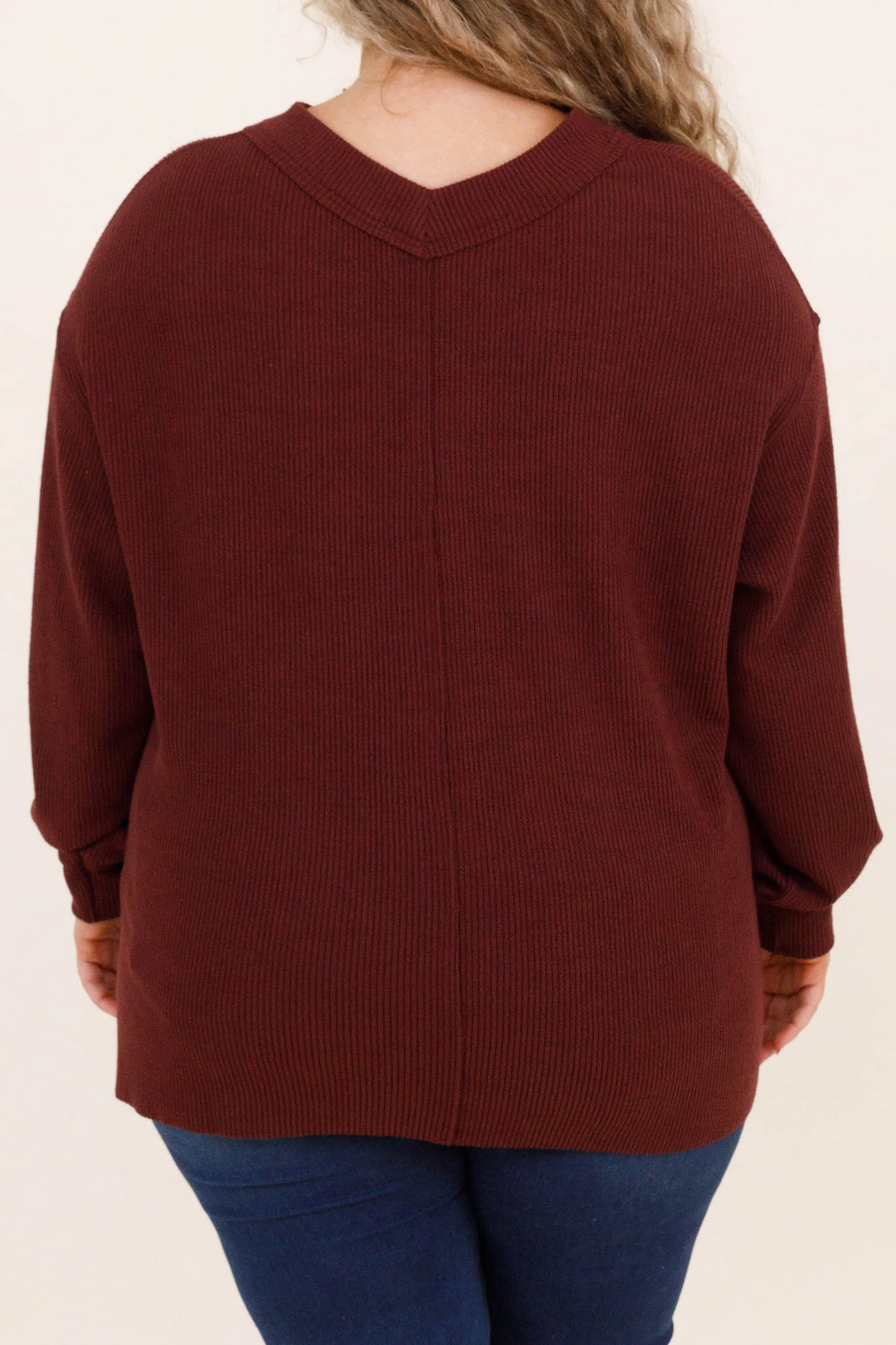 Cozy Textured Sweatshirt, Garnet