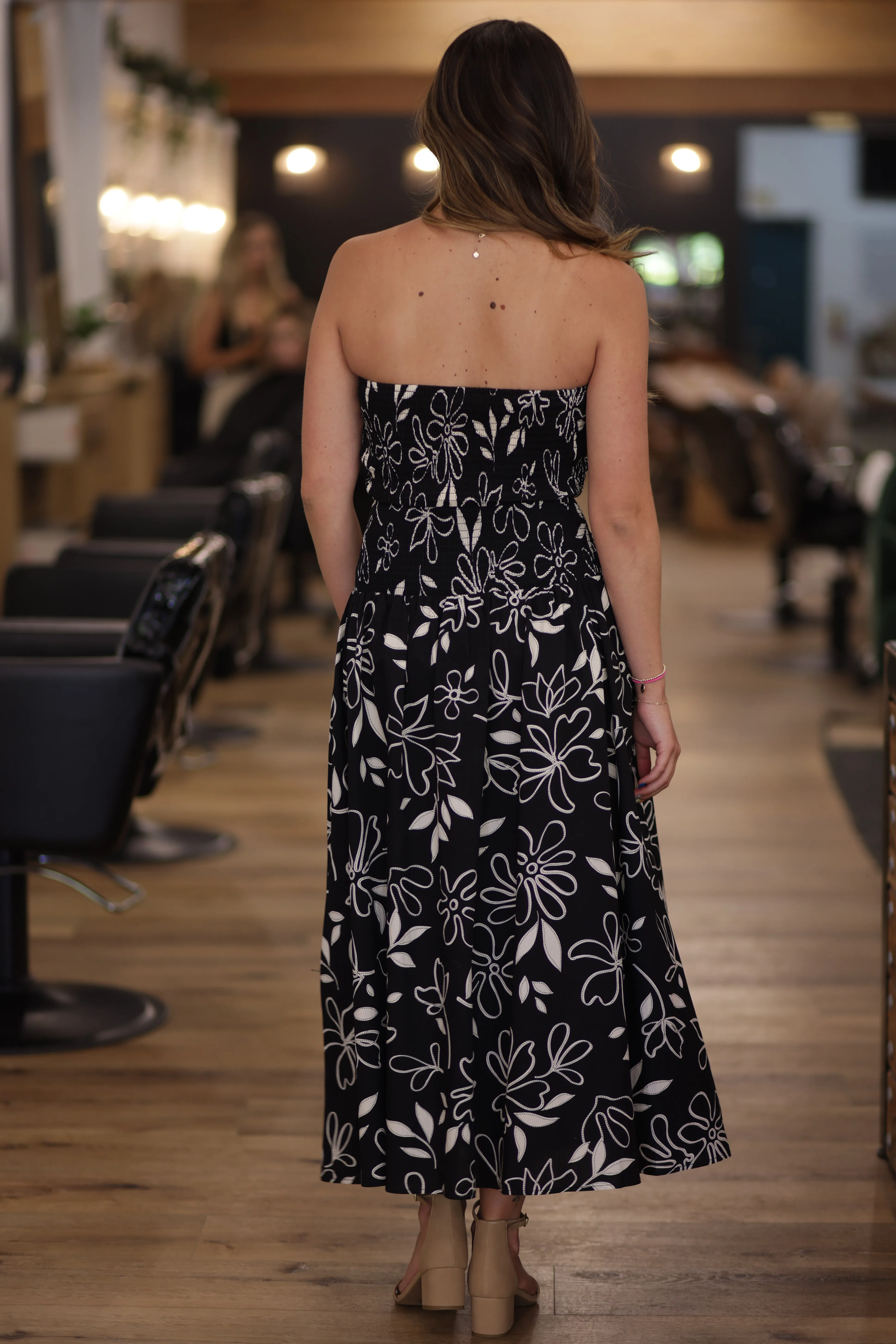 Diana Smocked Waist Midi Skirt