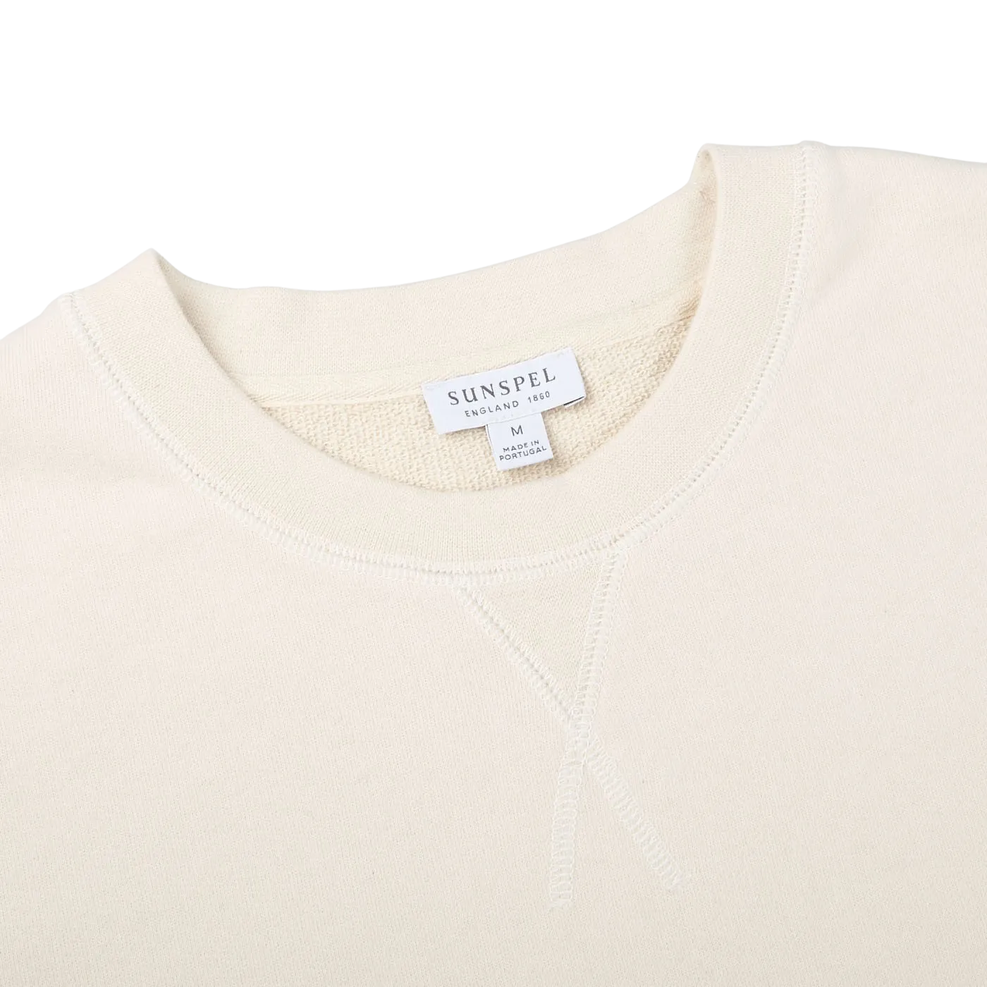 Ecru White Cotton Loopback Sweatshirt