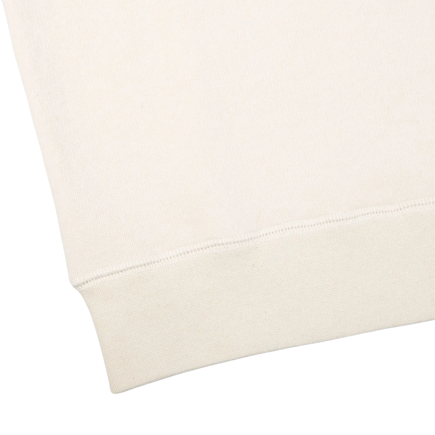 Ecru White Cotton Loopback Sweatshirt