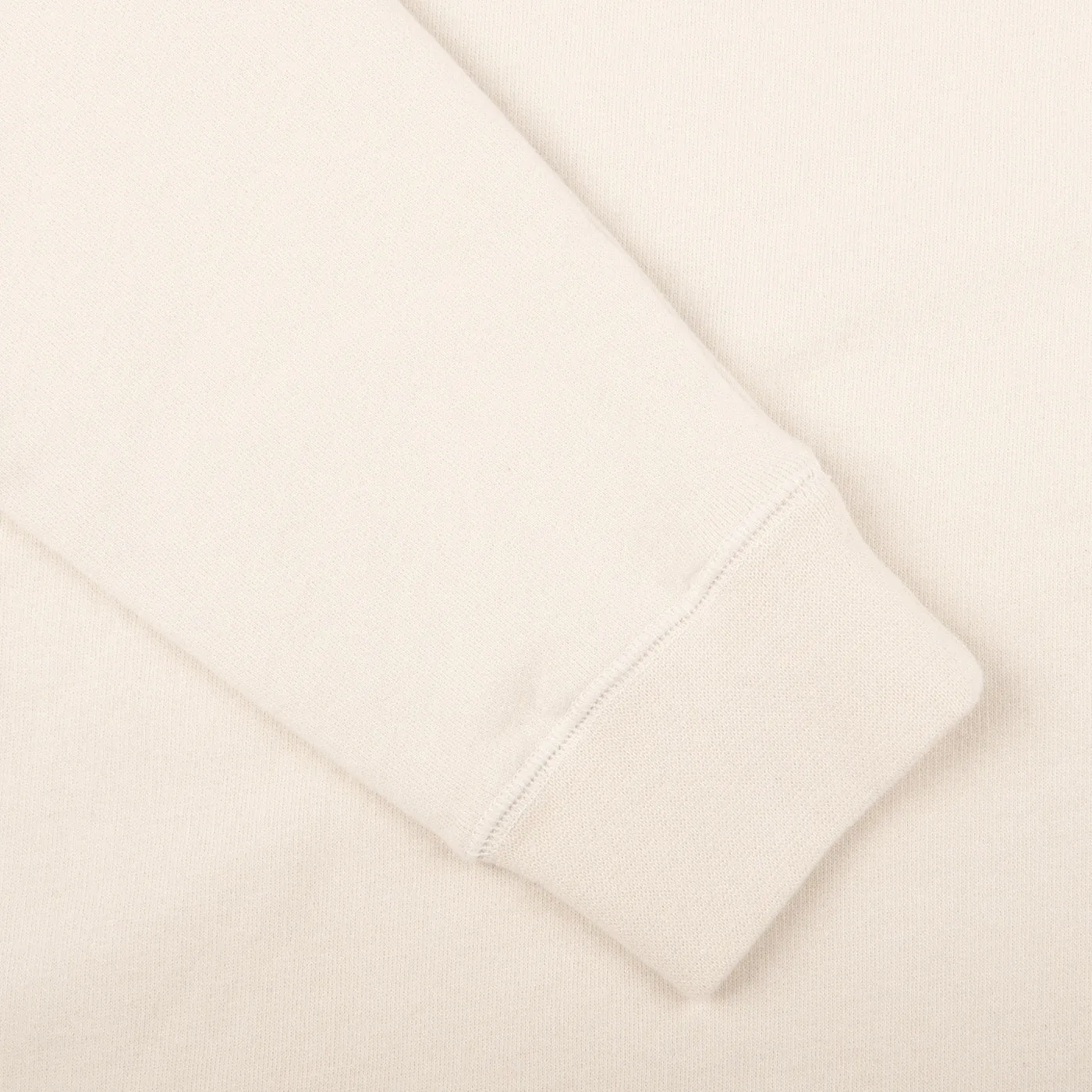 Ecru White Cotton Loopback Sweatshirt