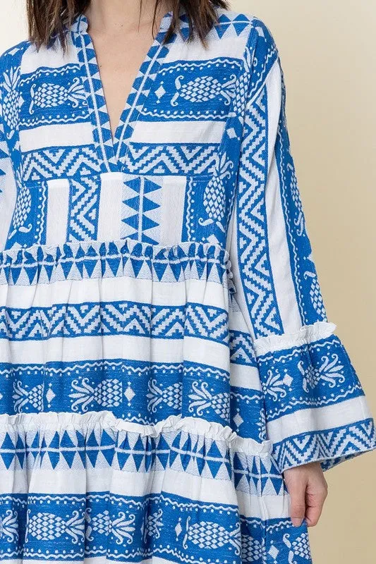 Embroidered Baby Doll Dress