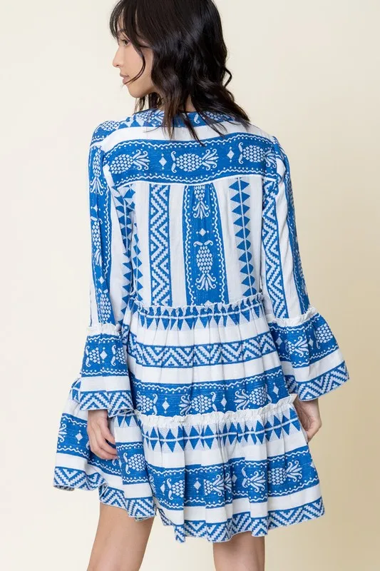Embroidered Baby Doll Dress