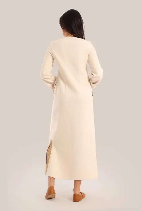 Embroidered caftan dress with pockets