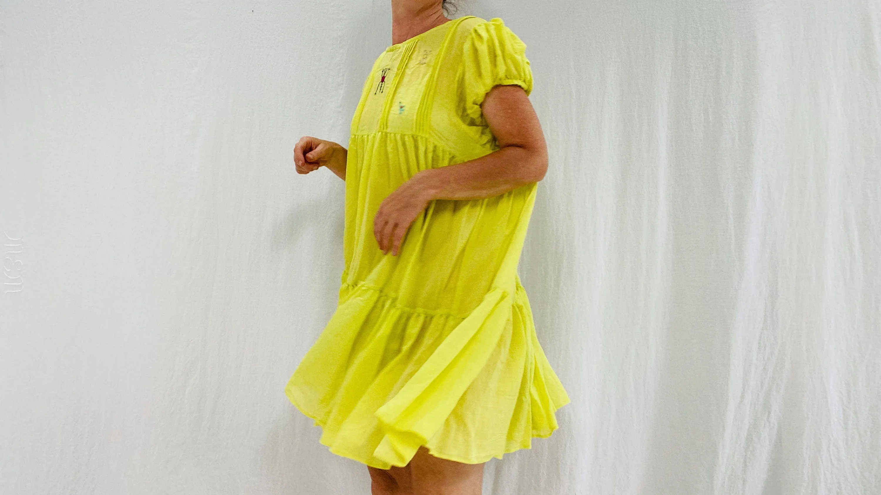 Embroidered Mini Dress. S/M