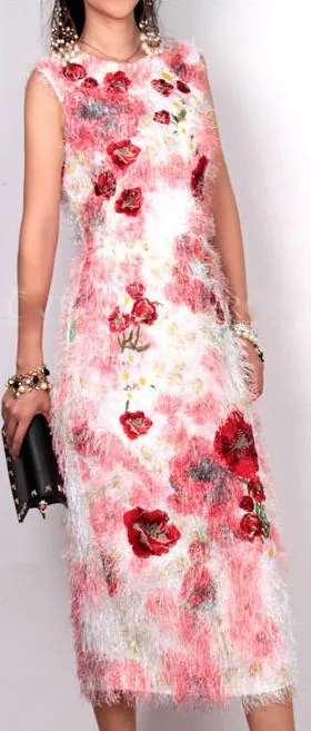 Floral Embroidered Wispy Dress