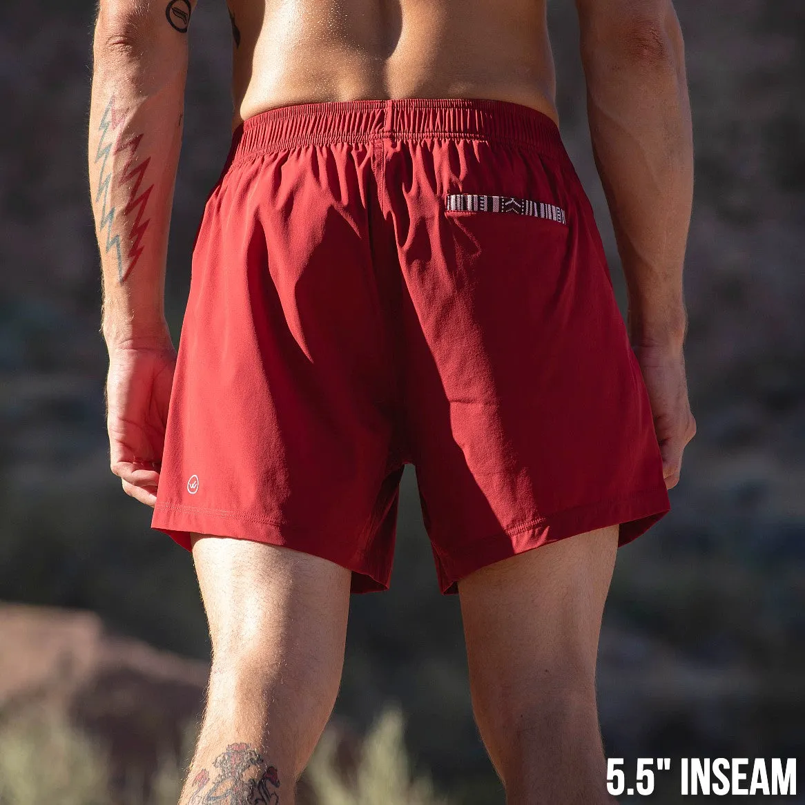 Flow Short (Athletic) - Cardinal 5.5" & 7"