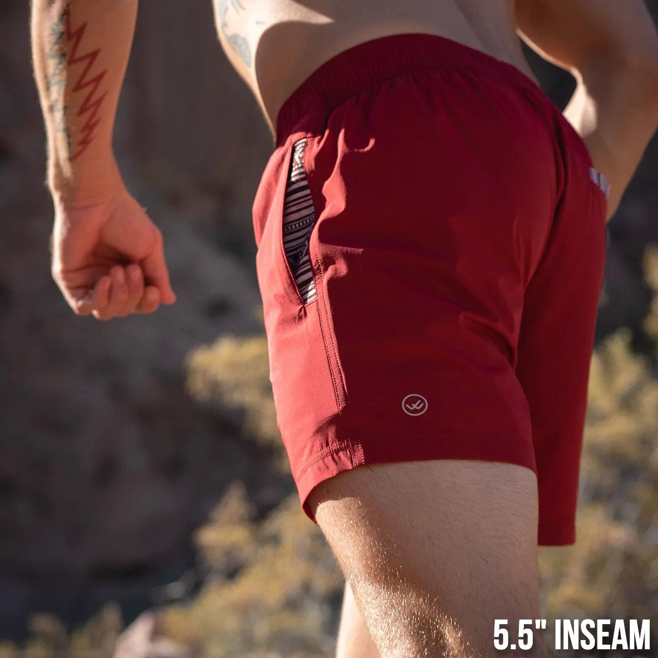 Flow Short (Athletic) - Cardinal 5.5" & 7"