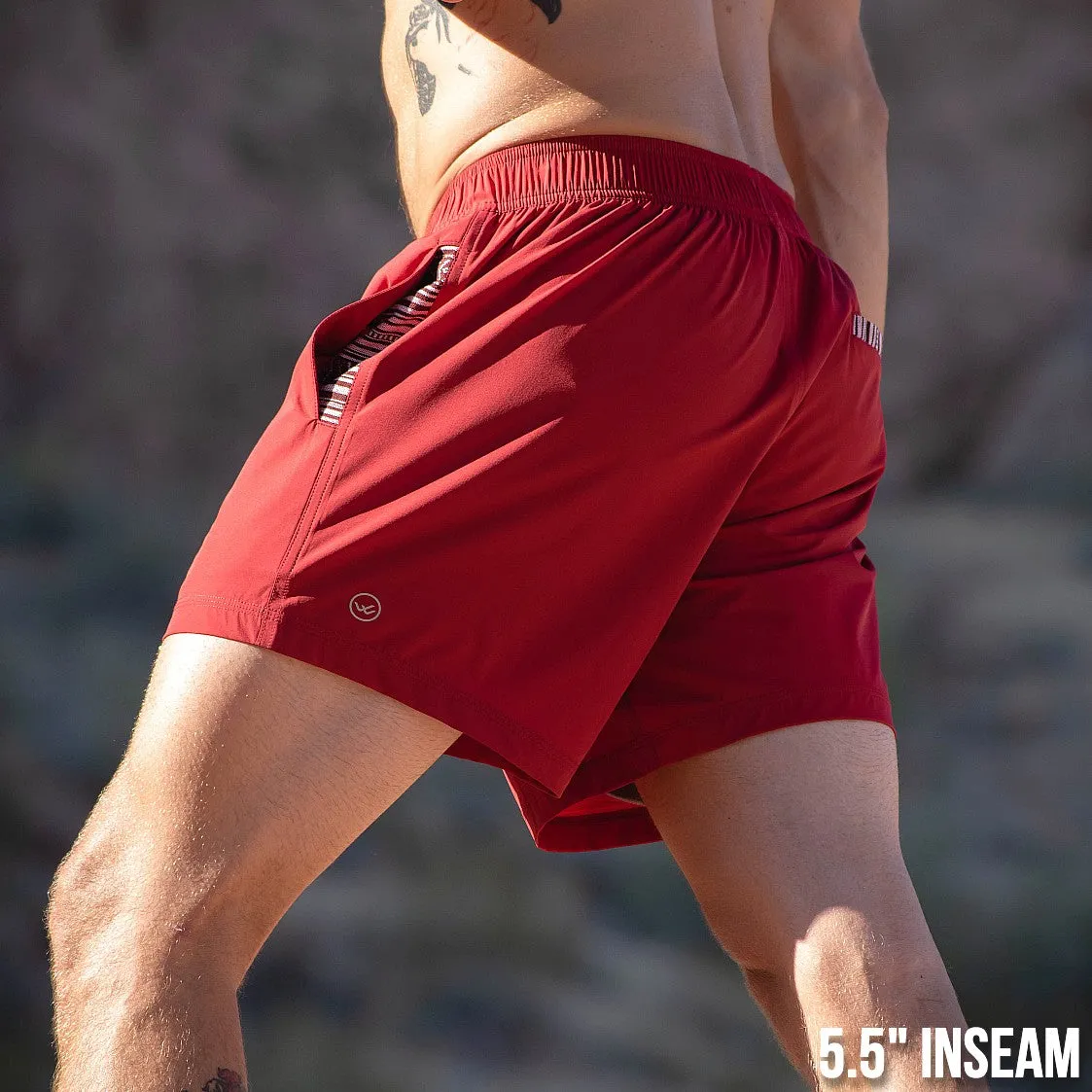 Flow Short (Athletic) - Cardinal 5.5" & 7"