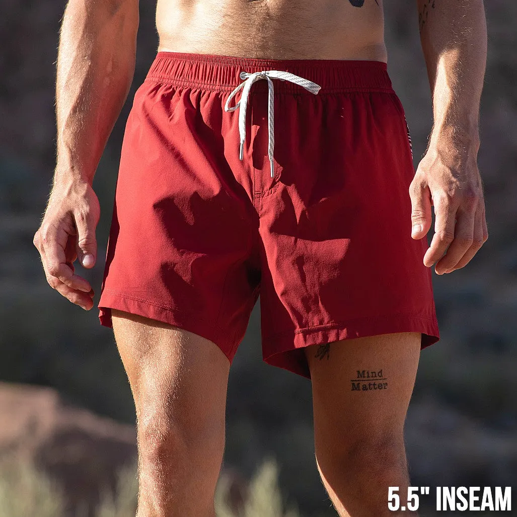 Flow Short (Athletic) - Cardinal 5.5" & 7"