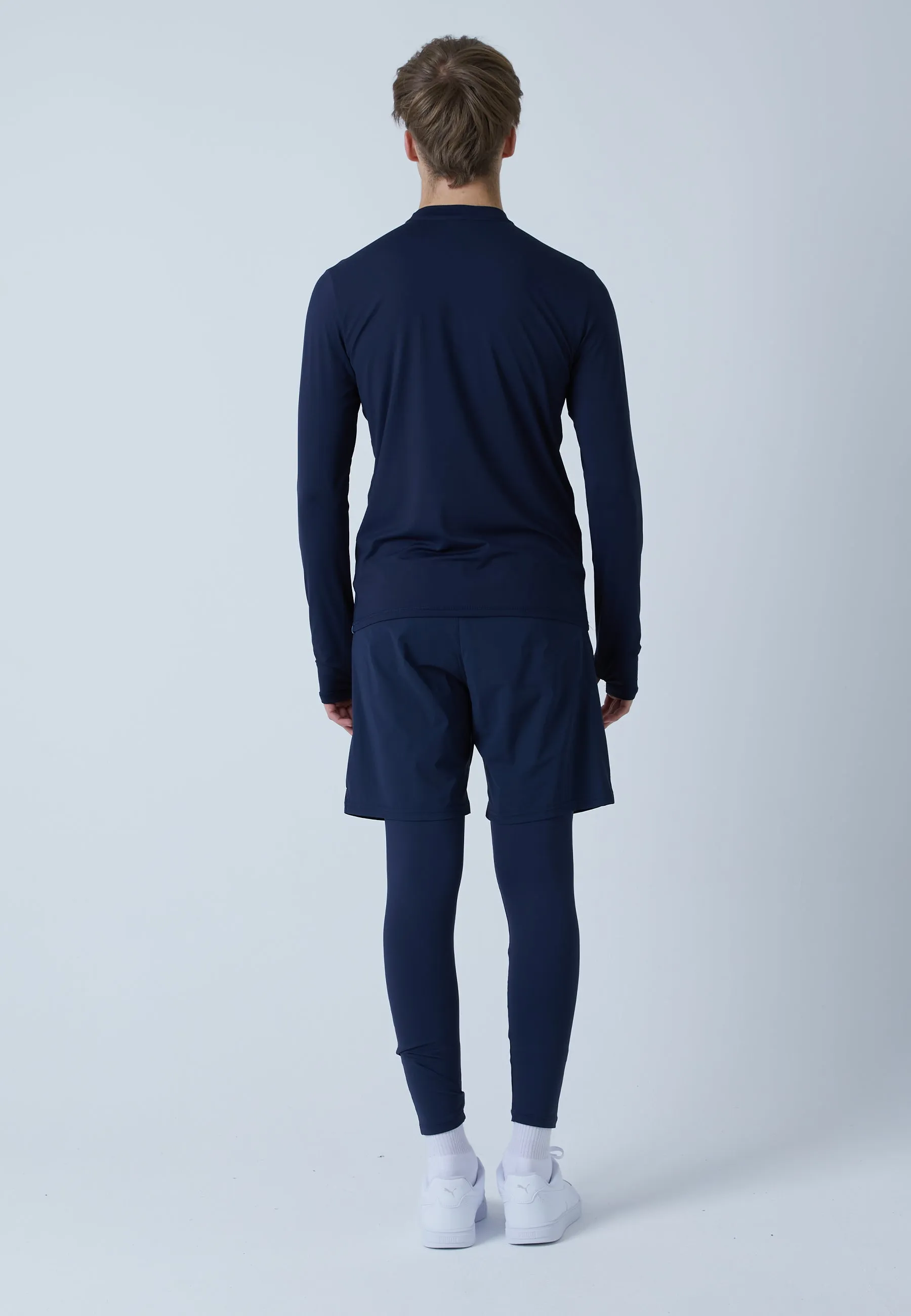 Functional Tennis Longsleeve Shirt High-Neck, navy blue