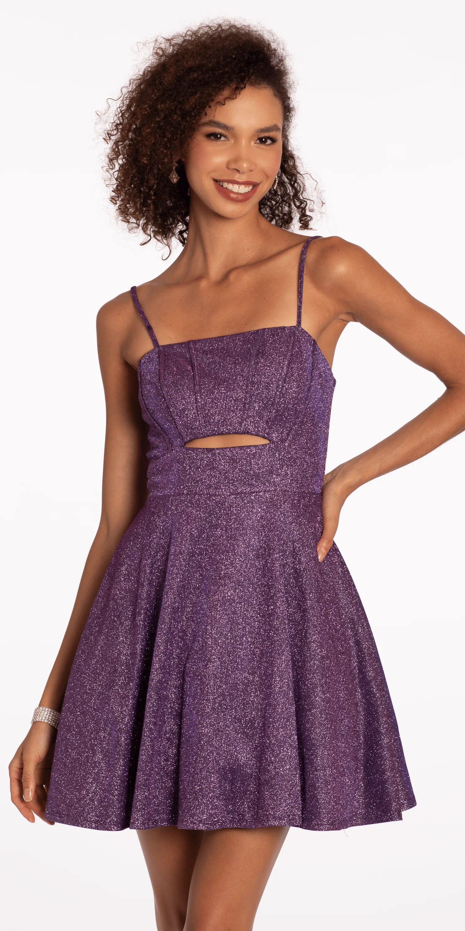 Glitter Peek-A -Boo Skater Dress
