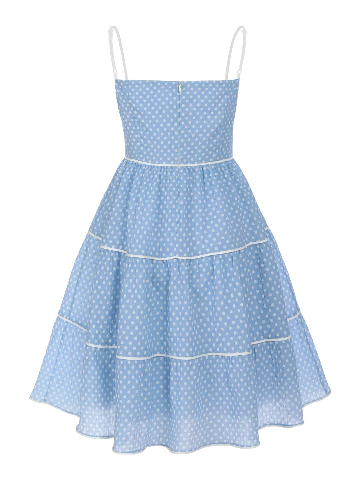 Green 1950s Strap Polka Dot Swing Dress