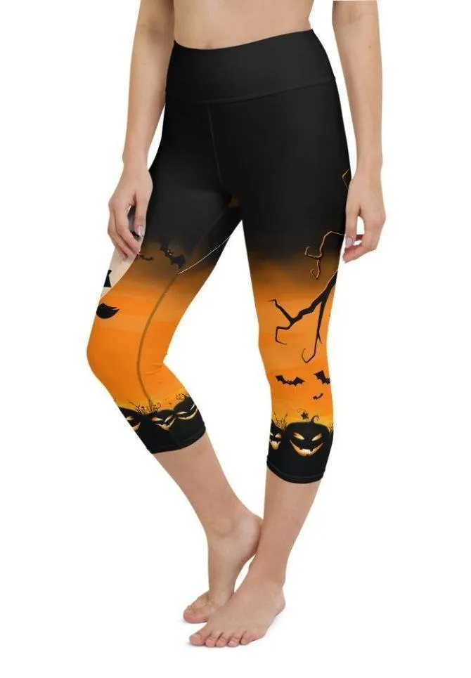 Halloween Night Yoga Capris
