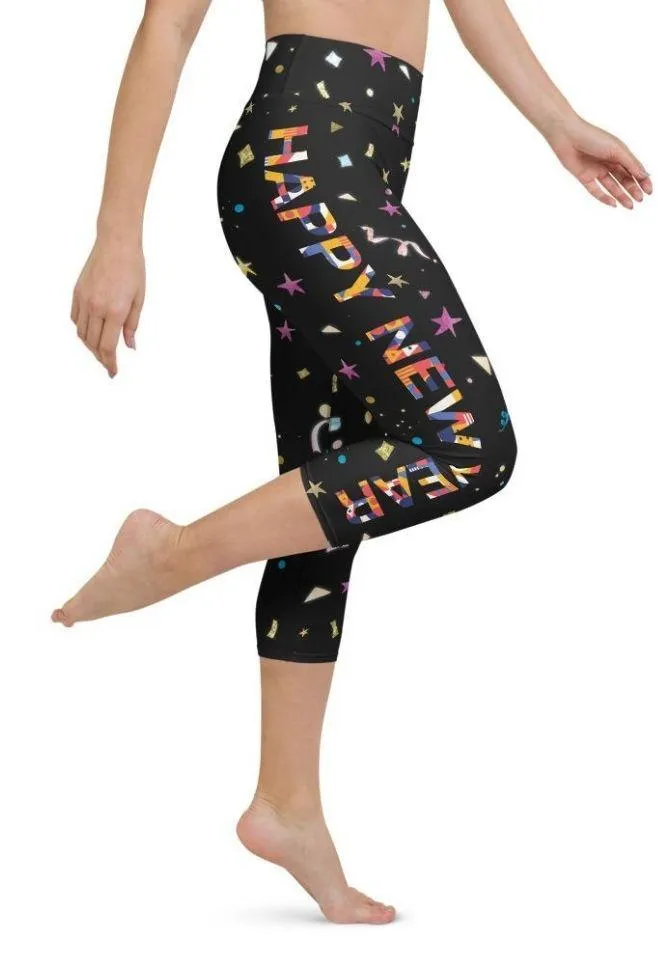 Happy New Year Yoga Capris