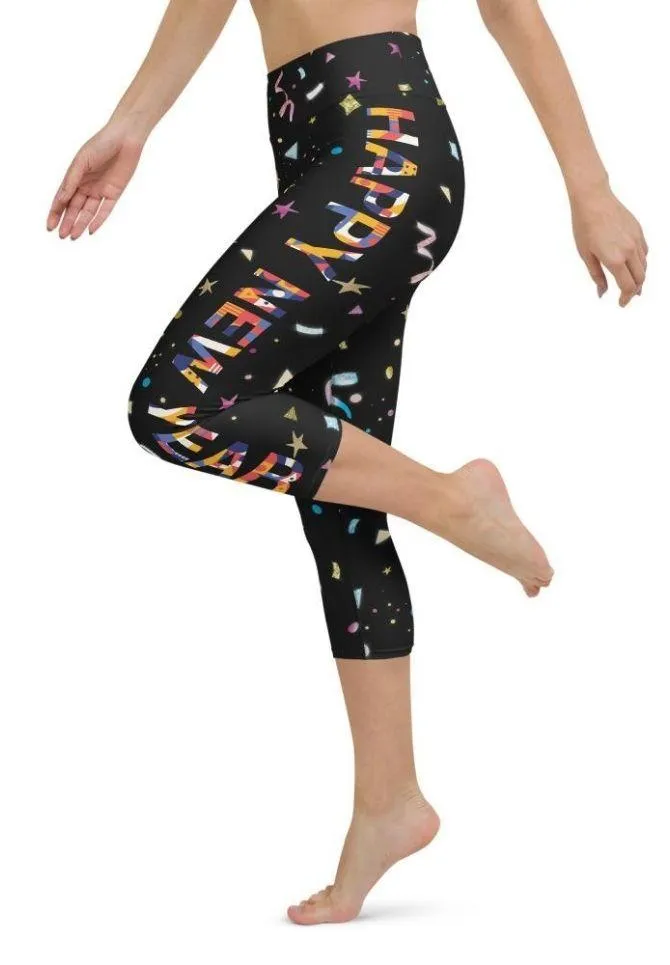 Happy New Year Yoga Capris