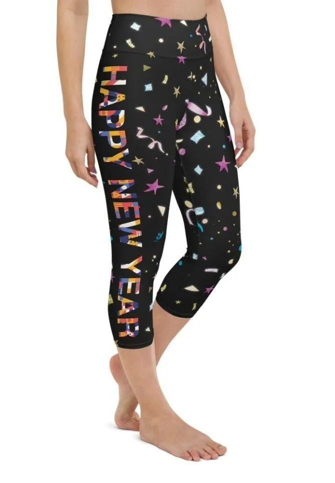 Happy New Year Yoga Capris