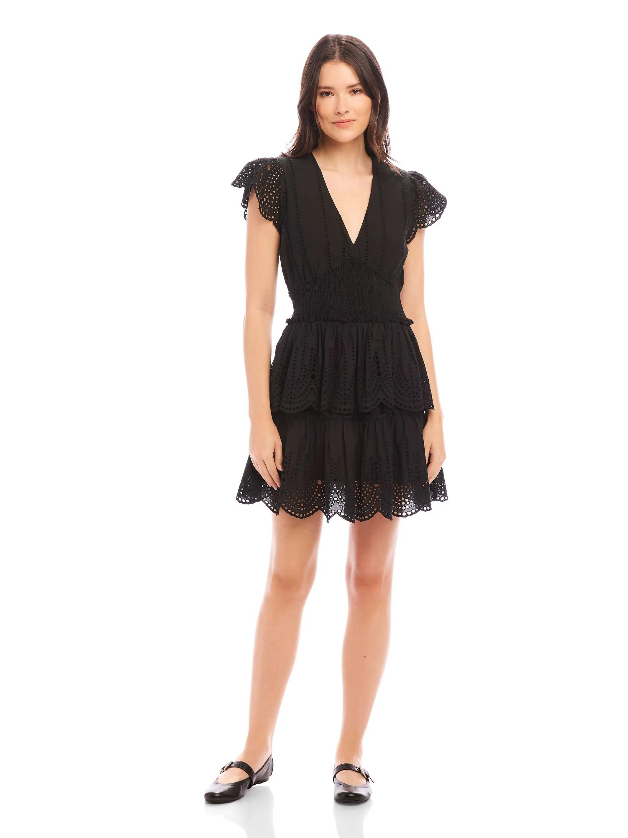 Isla Embroidered Tiered Dress