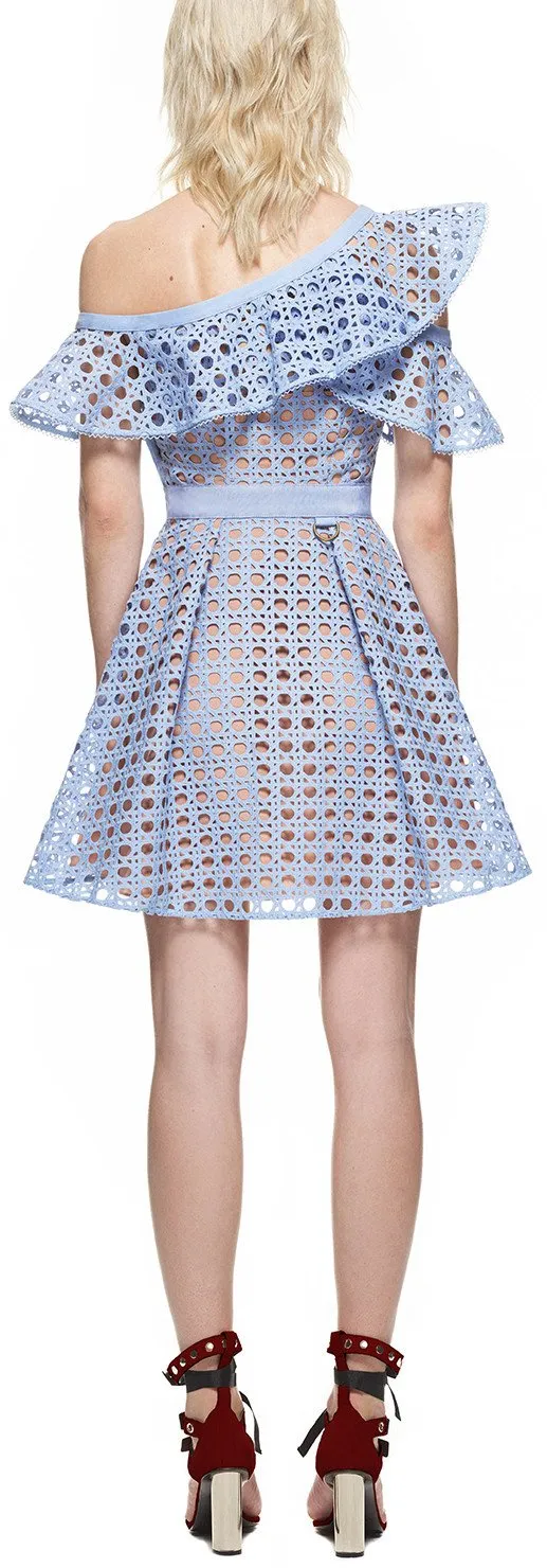 Lace Frill Dress, Light Blue