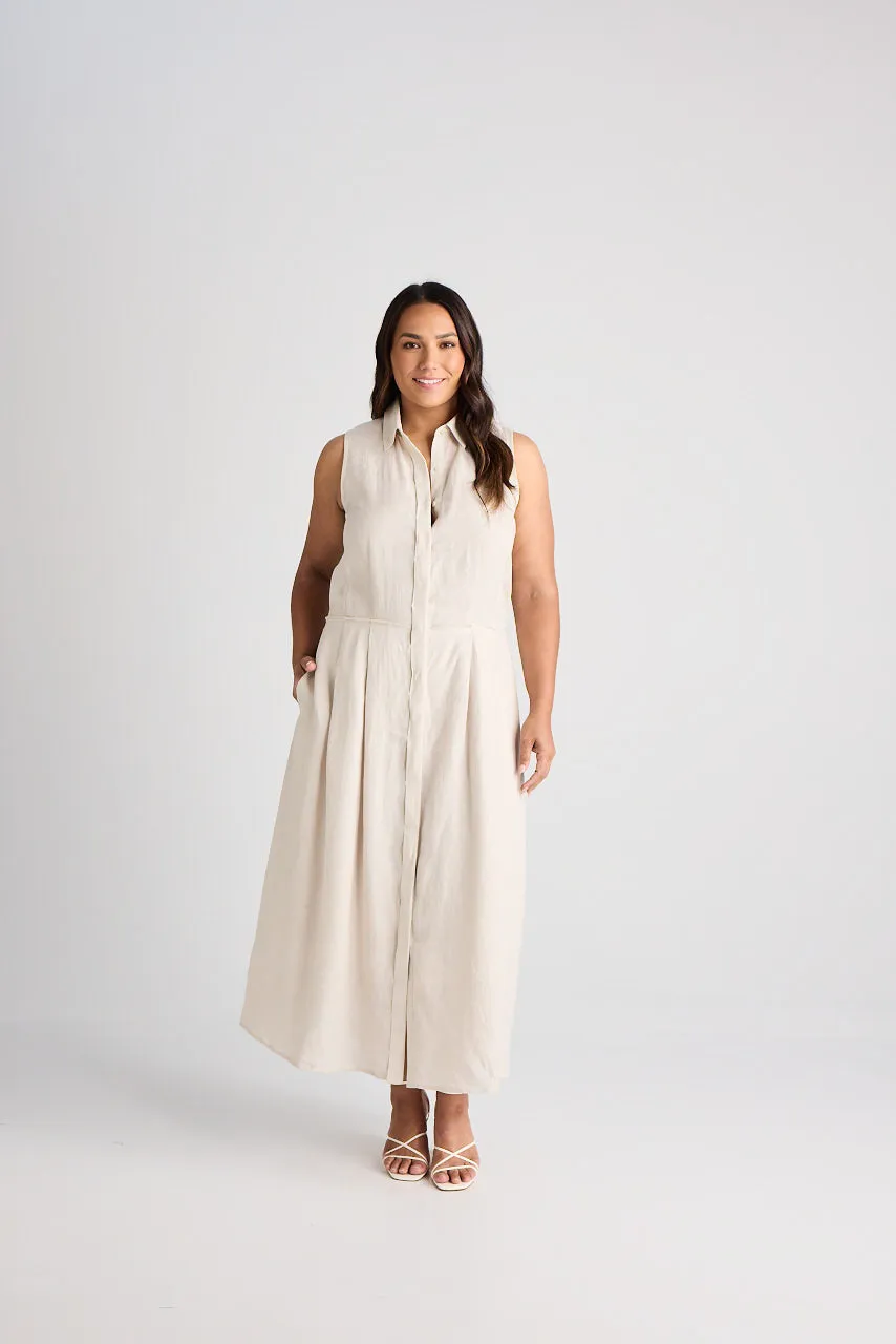 Lilli - Dress - Long - Oatmeal - Linen