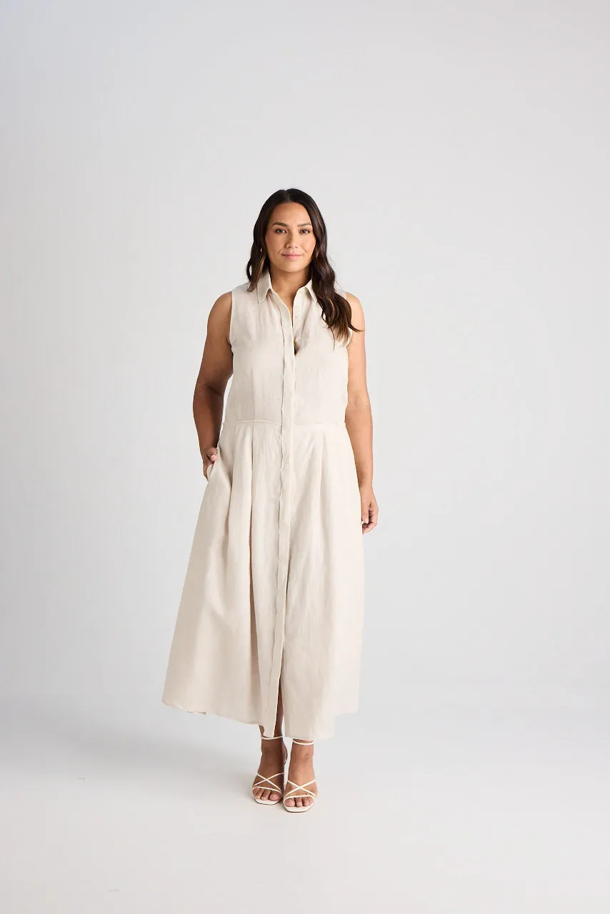 Lilli - Dress - Long - Oatmeal - Linen