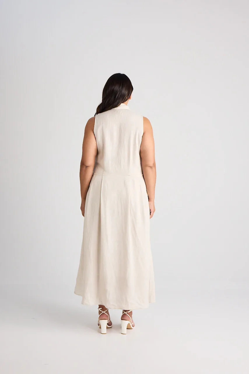 Lilli - Dress - Long - Oatmeal - Linen