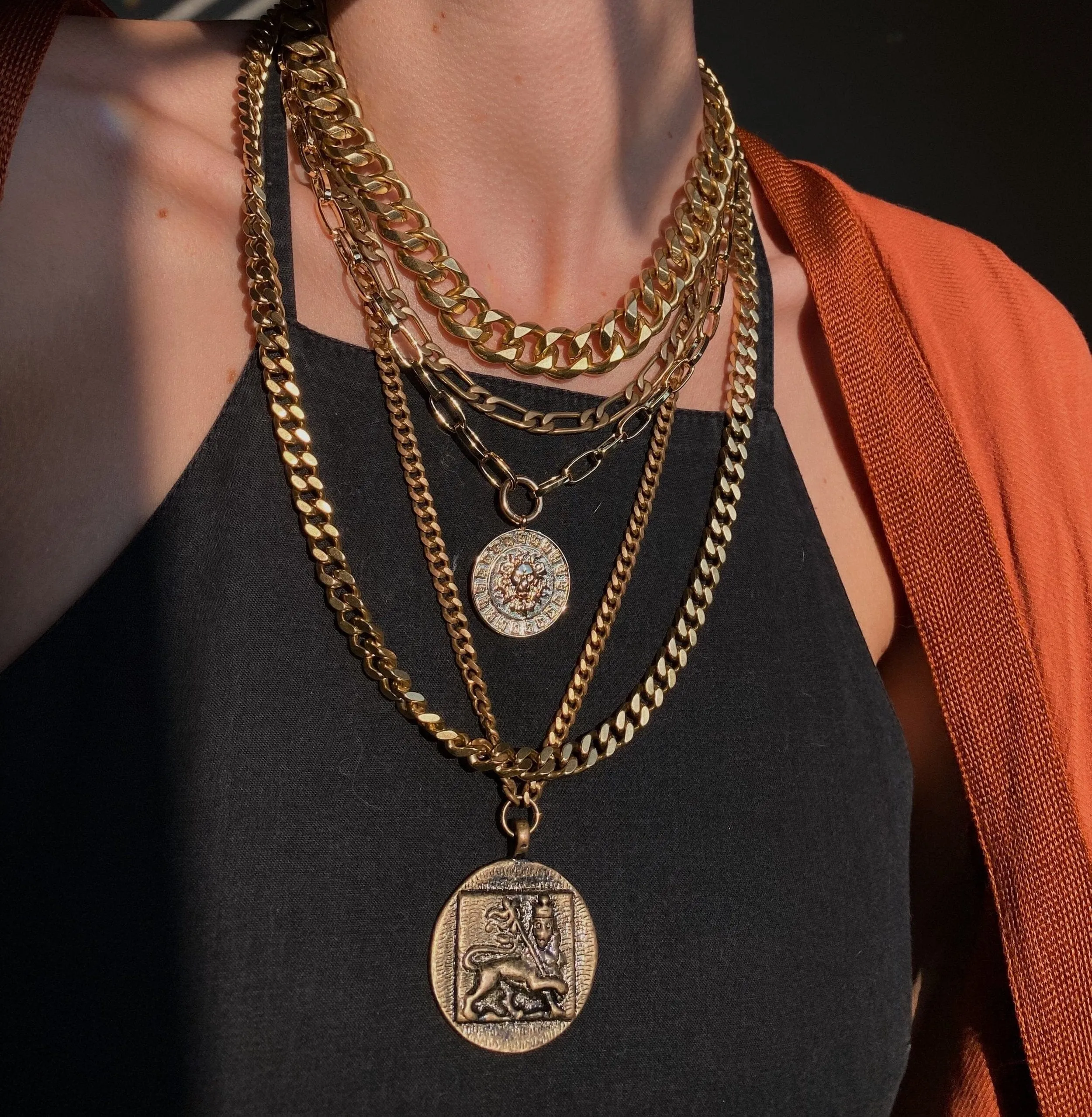 Lion Medallion Necklace (18-19") w/extender