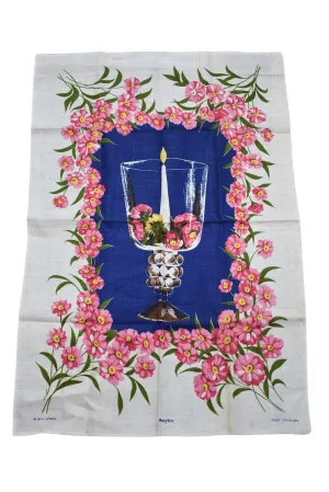 Maylin Irish linen floral centrepiece tea towel