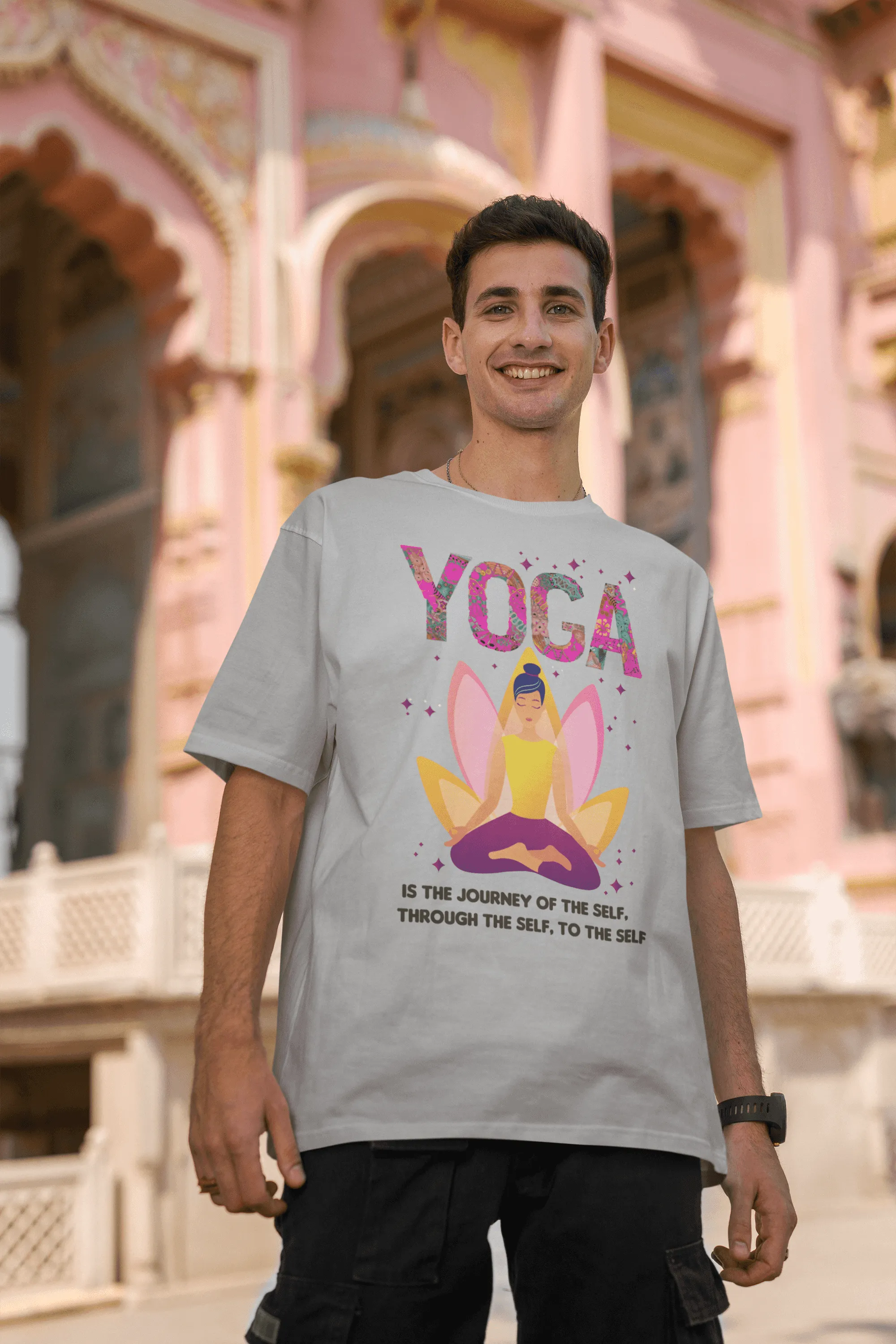 Men's Oversized T-Shirt - "Yoga: The Journey of the Self Through the Self to the Self" T-Shirt