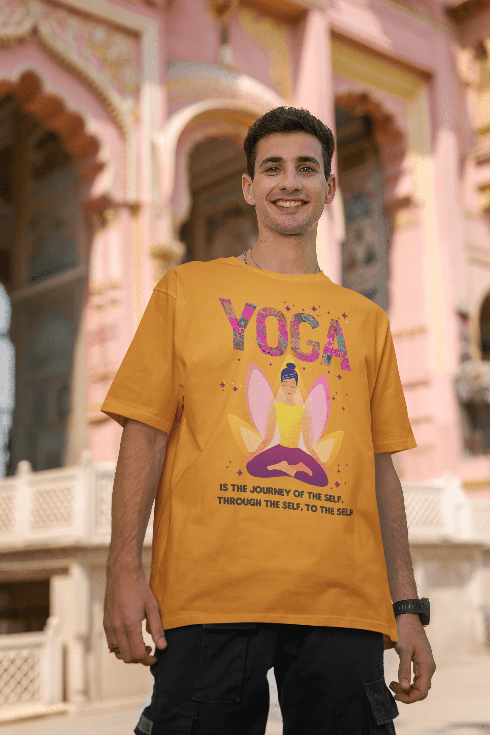 Men's Oversized T-Shirt - "Yoga: The Journey of the Self Through the Self to the Self" T-Shirt