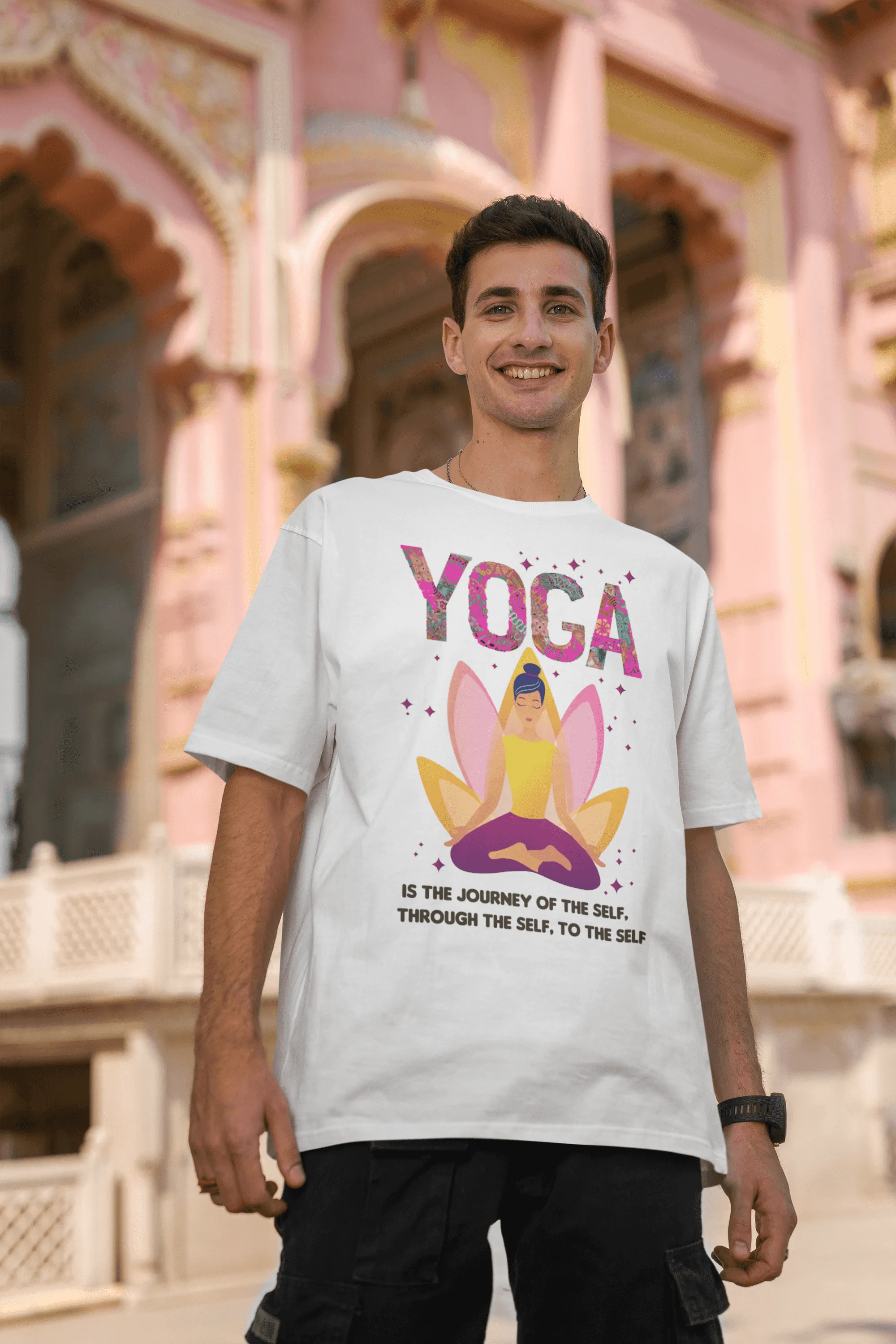 Men's Oversized T-Shirt - "Yoga: The Journey of the Self Through the Self to the Self" T-Shirt