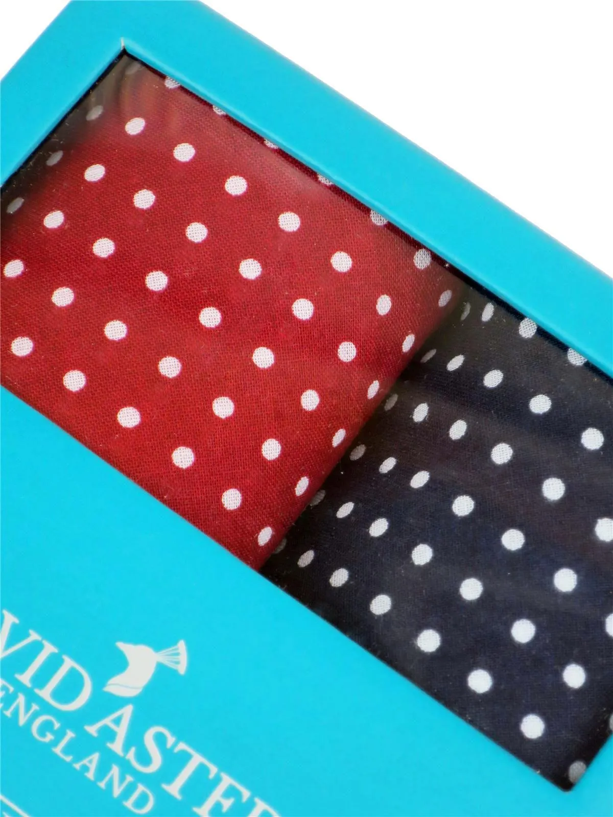 Navy & Red Polka Dot Cotton Handkerchiefs