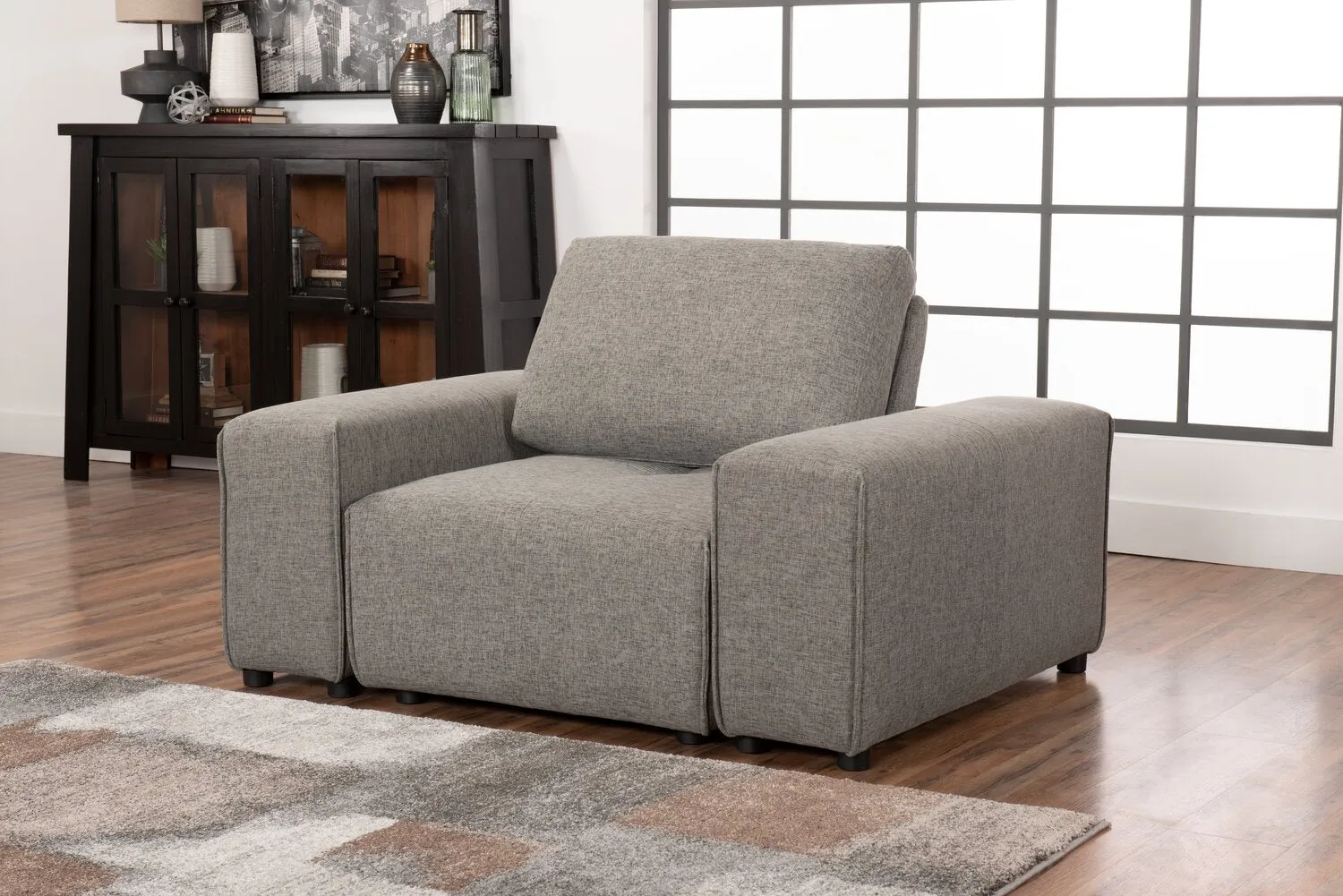Orenda Linen-Look Fabric Modular Chair - Grey