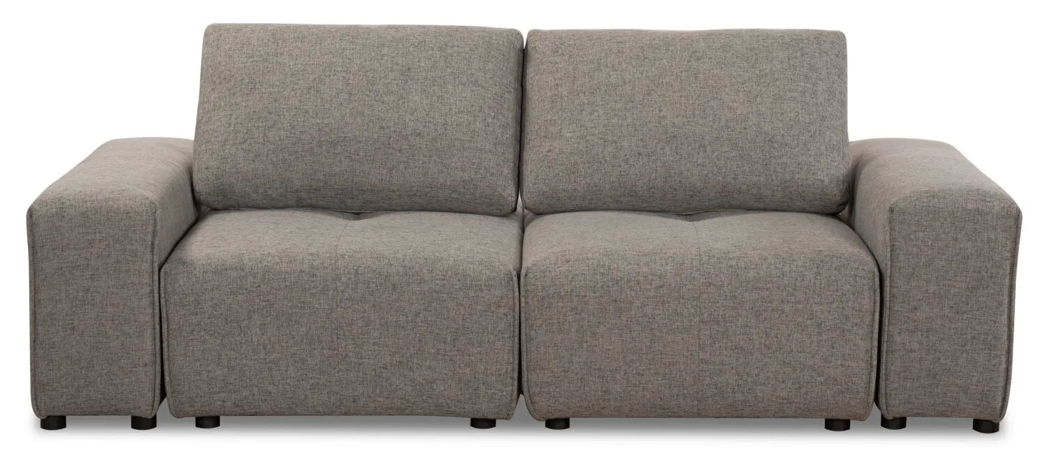 Orenda Linen-Look Fabric Modular Loveseat - Grey