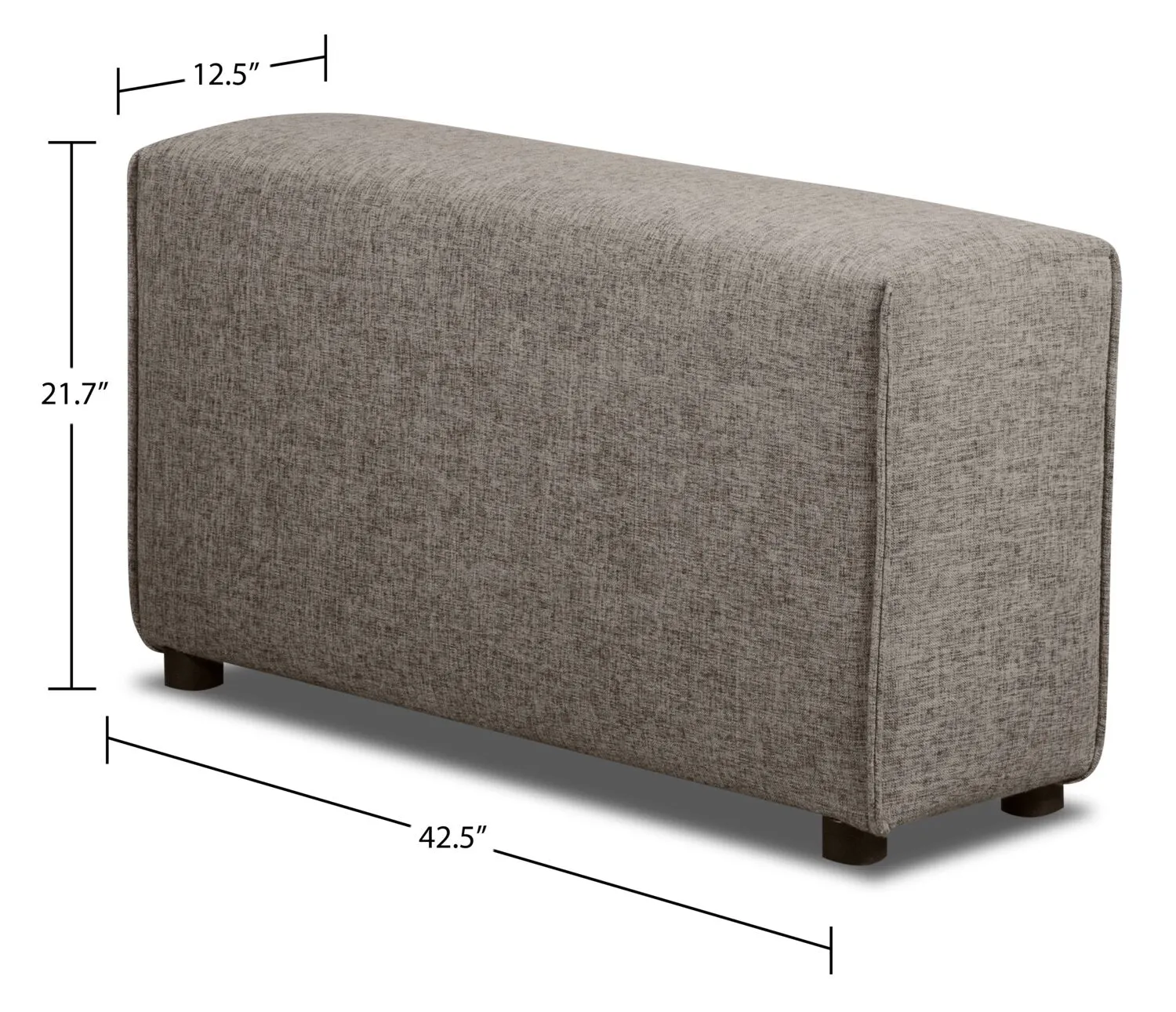 Orenda Linen-Look Fabric Modular Loveseat - Grey
