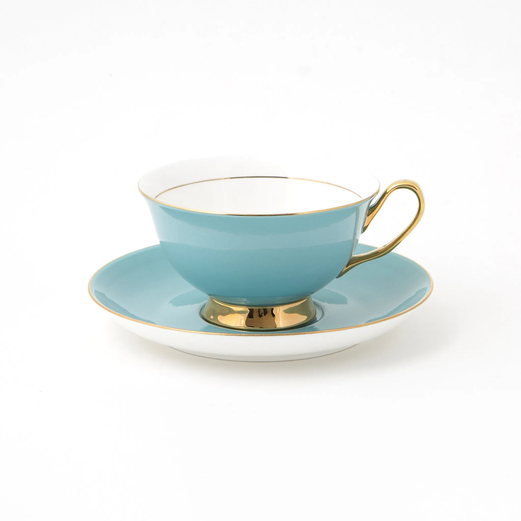Pale Blue Teacup and Saucer