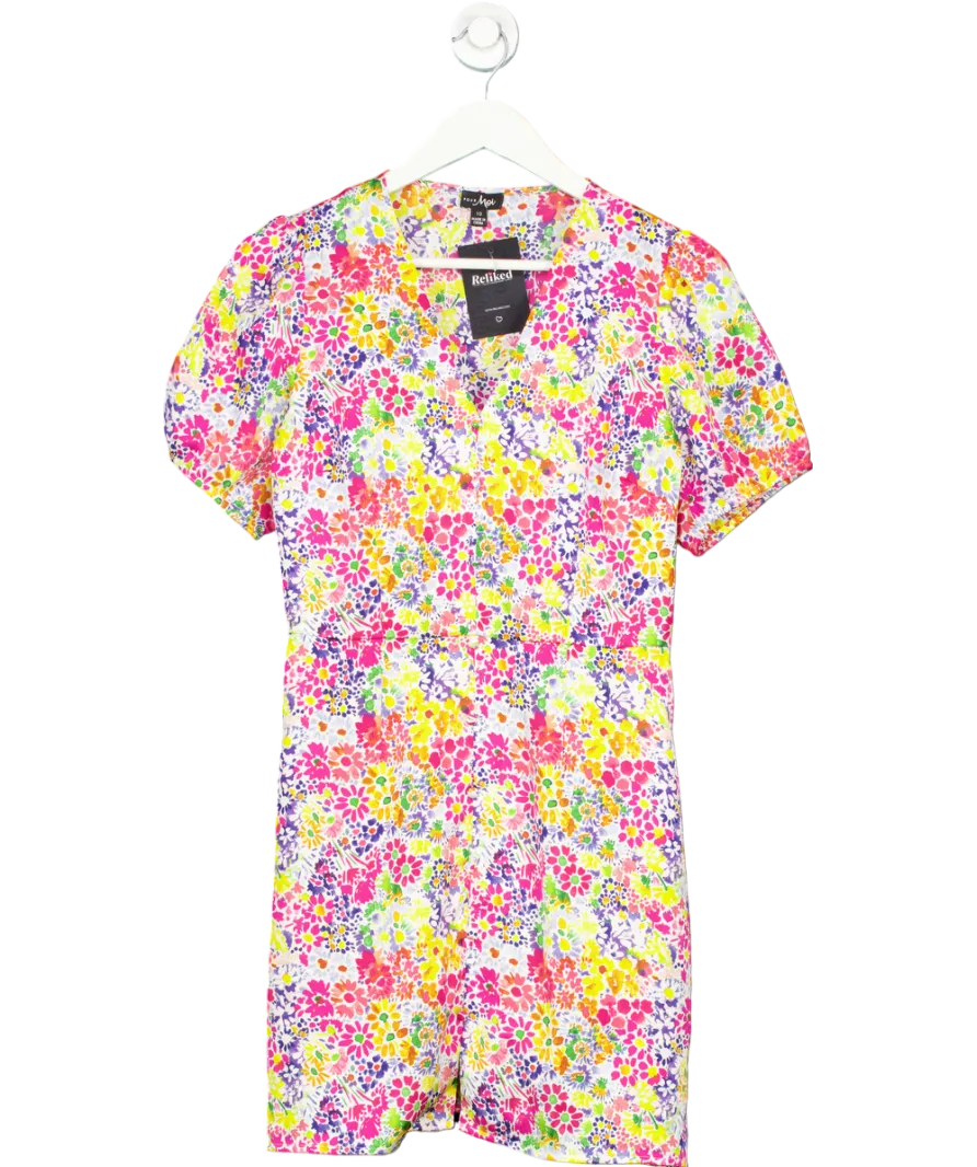 Pour Moi White / Multi Floral Mini Tea Dress UK 10