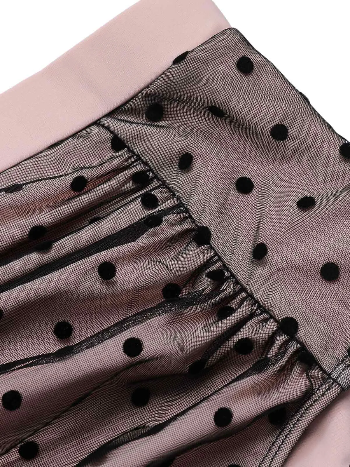 [Pre-Sale] Black 1960s Polka Dots Mesh Swimsuit
