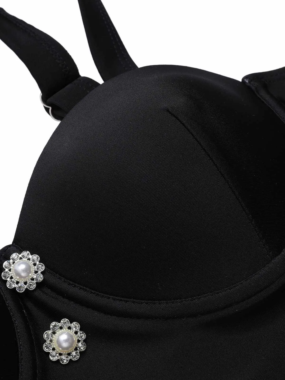 [Pre-Sale] Black 1960s Polka Dots Mesh Swimsuit