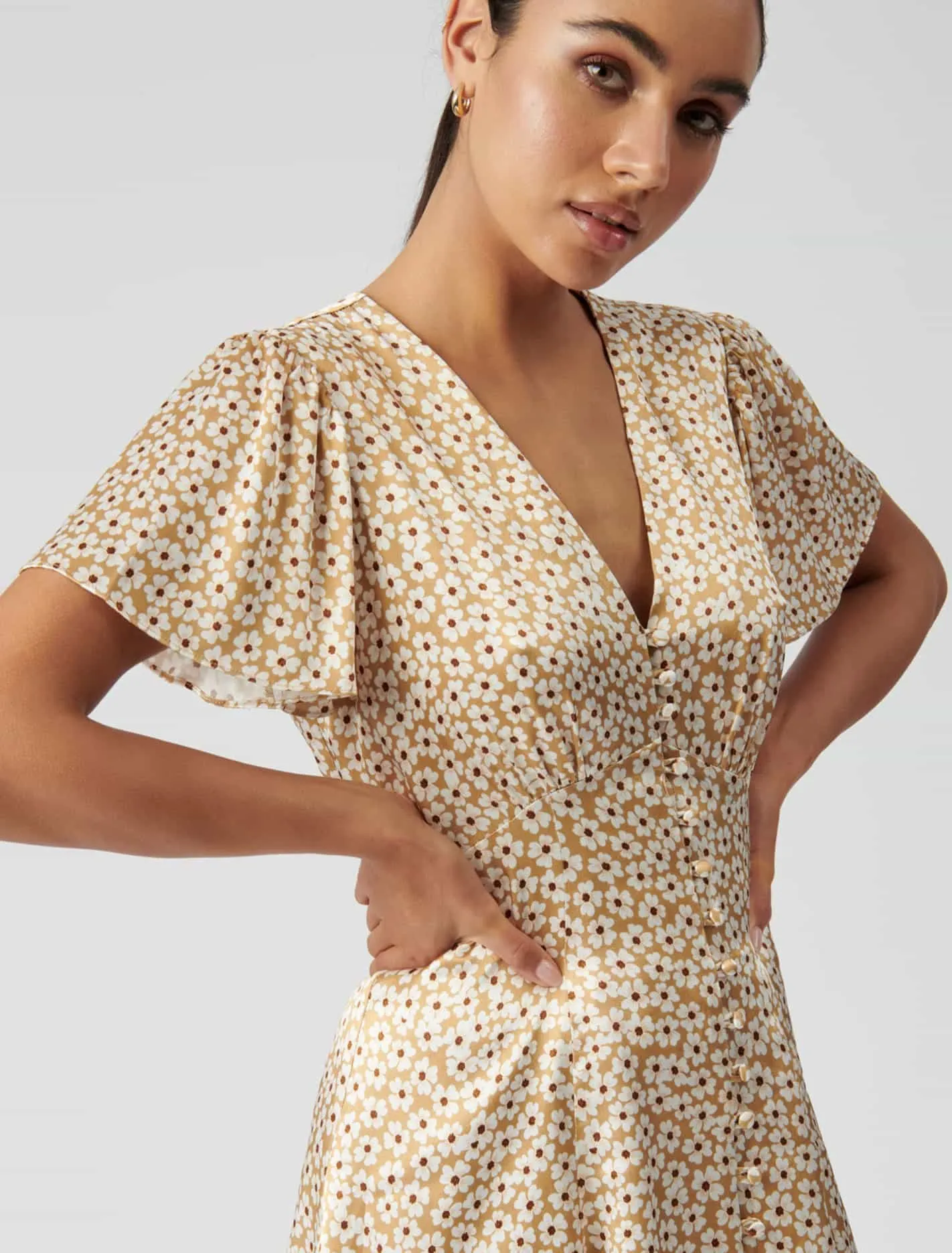 Reece Flutter Sleeve Mini Dress