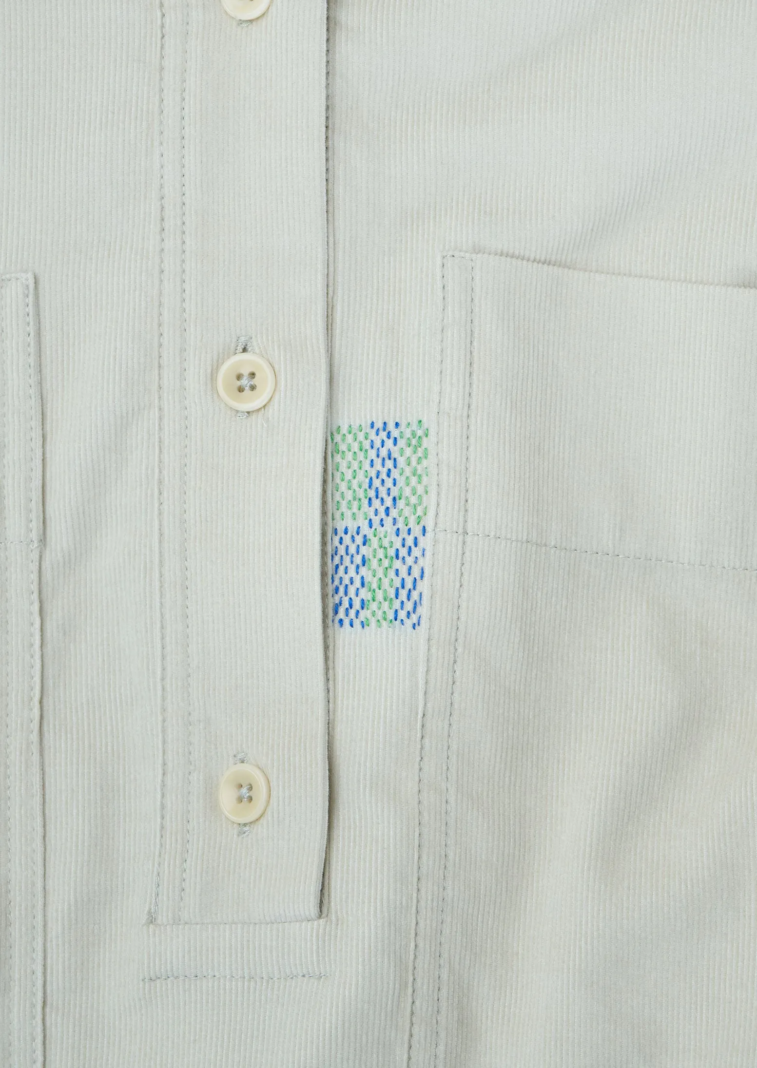 Renewed Organic Needlecord Workwear Dress Size L (98) | Pale Stone