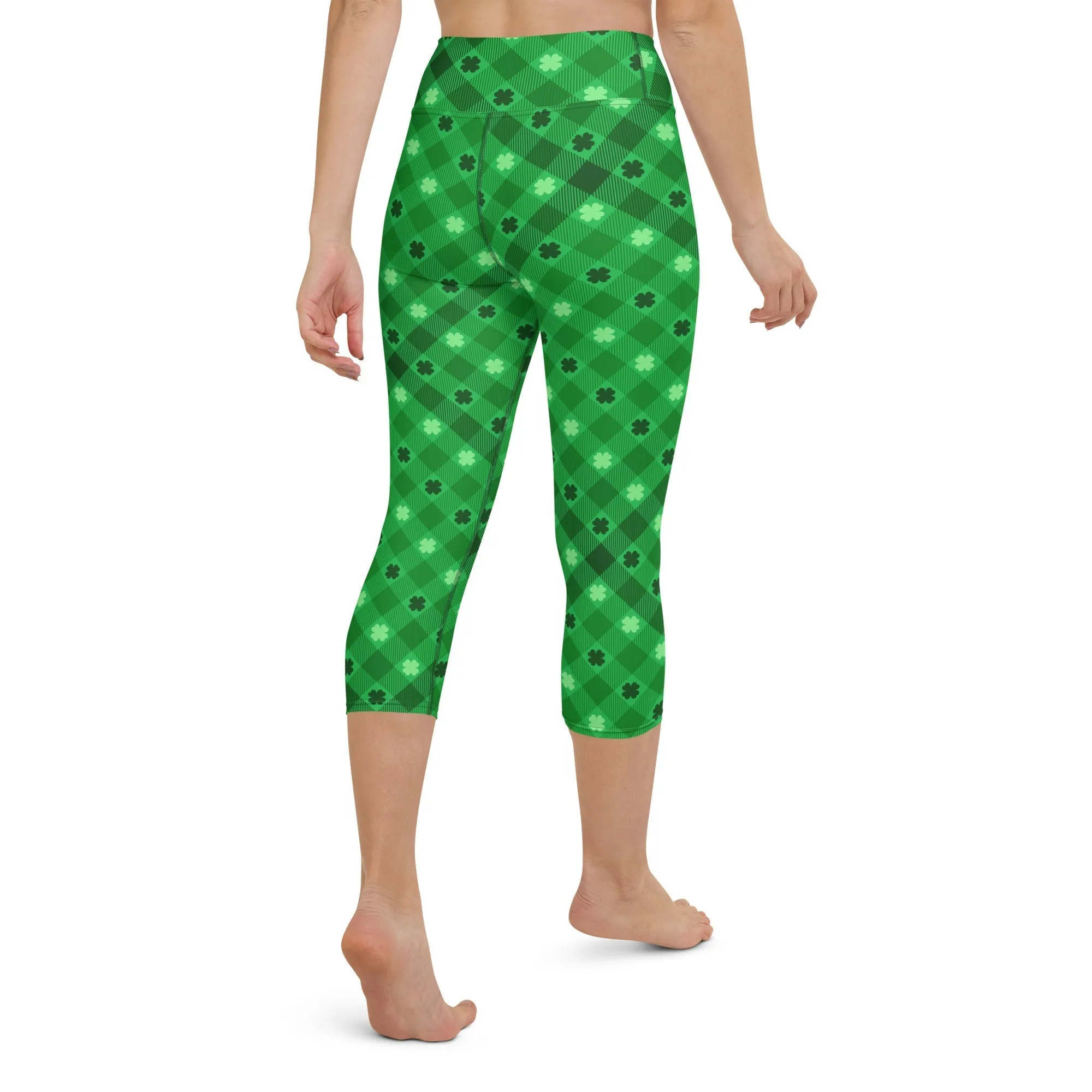 St. Patrick's Day Plaid Yoga Capris